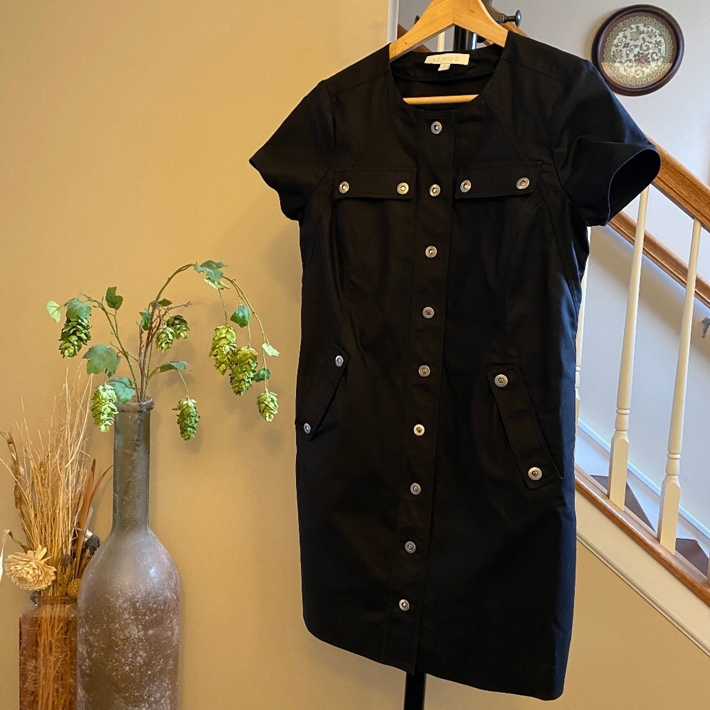 Etcetera Punk & Goth Mini Dress Snap Button Front Size 8